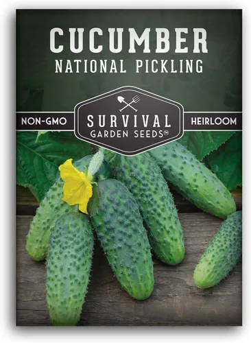 Miniatura 10 de Survival Garden Seeds National Pickling - Semillas de pepino para plantar Variedad tradicional sin OMG para encurtidos caseros crujientes