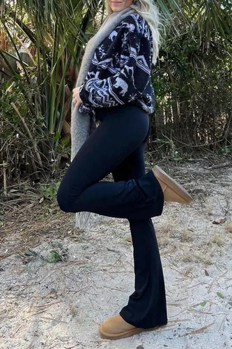 Miniatura 9 de Sunzel - Leggings acampanados para mujer, sin costuras frontales, pantalones de yoga con control de abdomen, cintura alta cruzada, 28303234 pulgadas