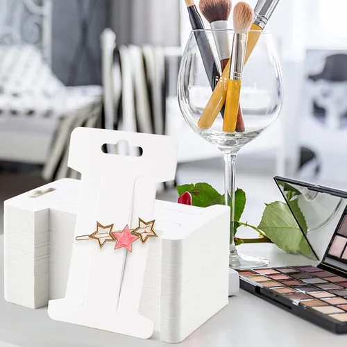 Miniatura 6 de 200 tarjetas de exhibición de pinzas para el cabello, pasadores para el cabello, soporte de exhibición de joyas, cartón de papel rectangular