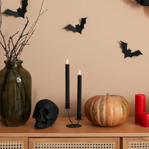 Miniatura 6 de Velas sin llama negras con control remoto, velas de LED realistas parpadeantes, operadas a batería, juego de 6