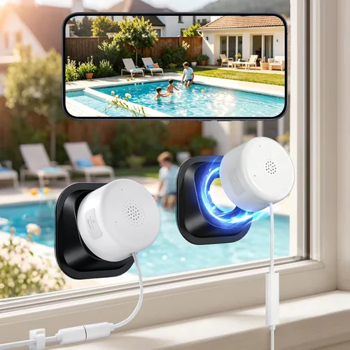 Miniatura 9 de Cámara de seguridad de ventana de 4MP 2K, cámara inalámbrica WiFi 5G y 2.4GHz, monitor de visión nocturna a color de luz negra, vidrio de montaje