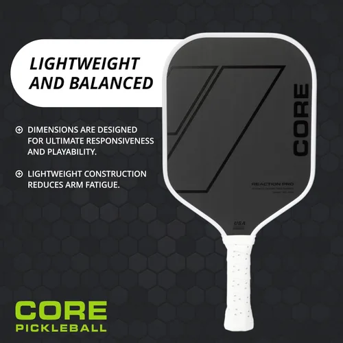 Miniatura 5 de CORE Pickleball - Paletas de pickleball de fibra de carbono - Aprobadas por USAPA - Modelos PRO y de entrada - Empuñadura de confort acolchada
