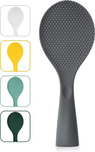 Miniatura 8 de FireKylin Cuchara de arroz de silicona con paleta antiadherente y resistente al calor, cuchara para olla arrocera, cuchara de servir para granos