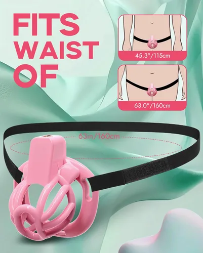 Miniatura 4 de Cinturón de Castidad Masculino Jaula para Pene - UTIMI Dispositivos de Correa de Castidad de Plástico Ajustable para Hombre Sissy Jaula de Ejercicio