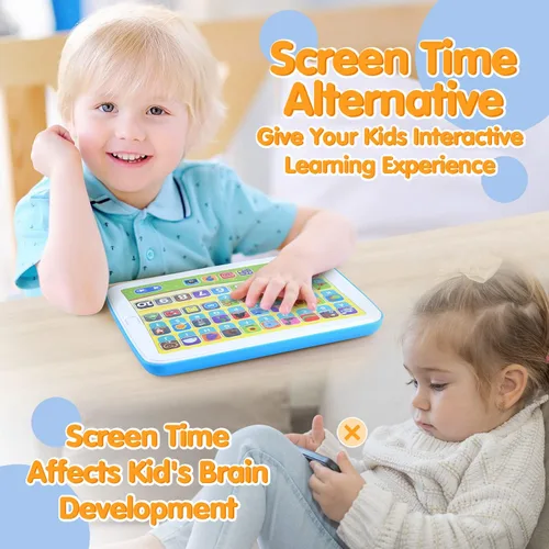 Miniatura 4 de PLAY Juguetes bilingües de aprendizaje de español e inglés para niños pequeños de 1 a 3 años, tableta de aprendizaje interactiva para niños