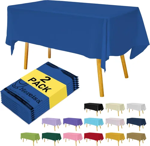 Miniatura 151 de Paquete de 3 manteles de plástico desechables de 54 x 108 pulgadas, manteles de color blanco hueso, manteles de fiesta nupcial para fiestas