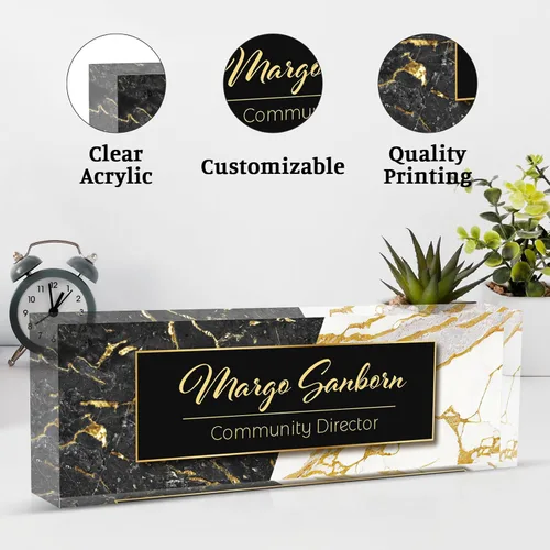 Miniatura 5 de Placa de nombre personalizada para escritorio, regalos personalizados de agradecimiento a los empleados, placa de nombre de escritorio de acrílico