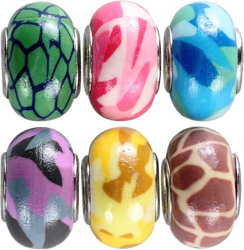 Miniatura 9 de RUBYCA 30 cuentas de cristal de Murano abstracto a granel para pulseras europeas para hacer joyas de bricolaje
