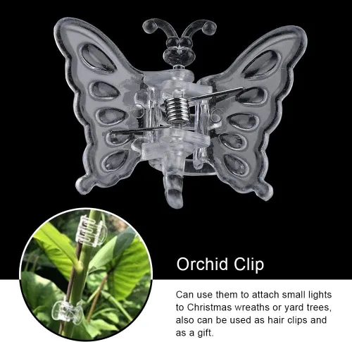 Miniatura 2 de 100 clips de jardín para plantas, clip de orquídea, herramientas de jardín, clips de tallo para crecer vertical, orquídea de plástico, mini tallos