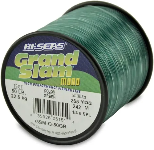 Miniatura 13 de HI-SEAS Línea de pesca de monofilamento Grand Slam - Fuerte y resistente a la abrasión en transparente, rosa, verde, azul humo, amarillo Azul ahumado