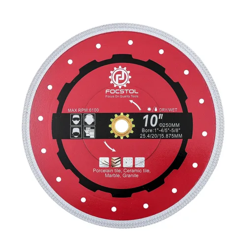 Miniatura 6 de FOCSTOL Hoja de sierra para azulejos de diamante, disco de corte de 4.5 pulgadas (4.528 in) para azulejos de cerámica, cerámica, mármol, granito