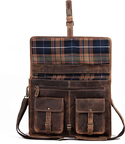 Miniatura 3 de Maletín de cuero 18 pulgadas portátil bolso de mensajero para hombres y mujeres mejor bolso de oficina