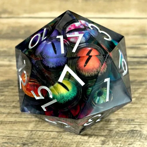 Miniatura 6 de Dados de mazmorras y dragones D20,3.346 in Dragon Eye D20,Dados de núcleo líquido para TTRPG