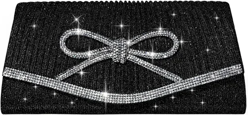 Miniatura 7 de Bolso de noche para mujer, clutch con diamantes de imitación tipo sobre, cartera de mano para fiestas, bodas y graduaciones