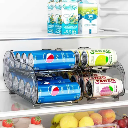 Miniatura 6 de Organizador de bebidas para refrigerador, dispensador organizador de latas de soda para refrigerador con rodado automático, organiza latas