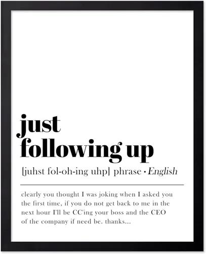 Miniatura 85 de Póster de Arte de Diccionario de Poster Master - Definición de "Just Following Up" Impreso - Arte Tipográfico - Regalo para Hombres, Mujeres