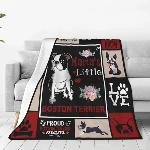 Miniatura 3 de Manta de Boston Terrier - Regalo para Boston Terrier - Manta de Forro Polar de Franela Suave, Cálida y Acogedora, Manta de Felpa Ligera para Perros