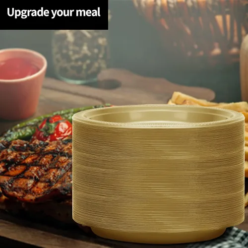Miniatura 4 de Plato de plástico dorado sólido de alta calidad para aperitivos (7 pulgadas), 50 unidades, elegante y duradero, perfecto para fiestas y eventos