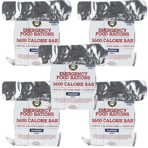 Miniatura 6 de Grizzly Gear Raciones de emergencia de alimentos - Barras de arándano de 3600 calorías (Paquete de 2) - Suministro de 6 días, 144 horas