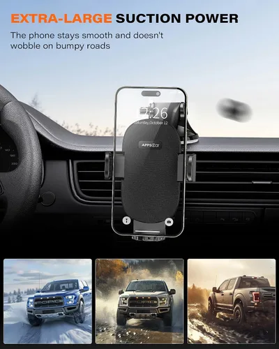 Miniatura 4 de APPS2Car Soporte para teléfono de automóvil para tablero y parabrisas, soporte de teléfono celular manos libres para automóvil, compatible con todos