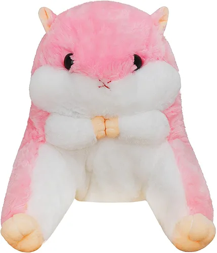 Miniatura 7 de Clobeau Almohadas lumbares de felpa de hámster de dibujos animados, cojín para descansar en la cintura, almohadas de lectura para adultos, almohada