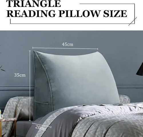 Miniatura 3 de Almohada de cuña para cabecero de cama Almohada pequeña de refuerzo para cabecera, almohadas de lectura para sentarse en la cama para adultos, cojín