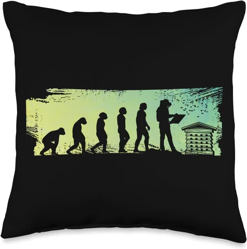 Miniatura 4 de Beekeepers Naturals Bee Pollen Honey Making Evolution Honey Bees Supplies Beekeeper Throw Pillow, 18x18, Multicolor