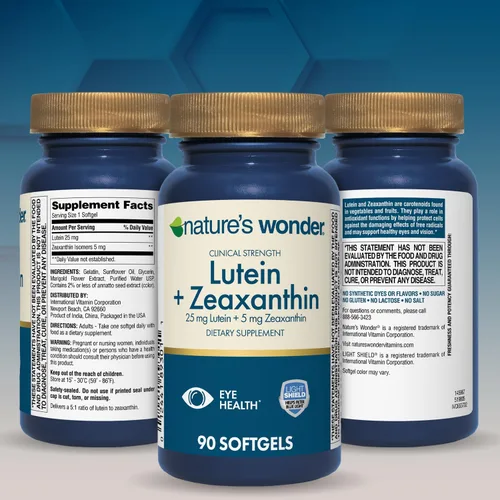 Miniatura 6 de Nature's Wonder Luteína de fuerza clínica 25 mg con zeaxantina 5 mg cápsulas blandas para adultos, apoya la visión y la salud ocular, sin gluten
