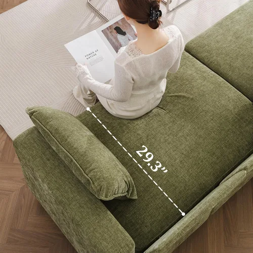 Miniatura 2 de Sofá de dos plazas de 53'' con almacenamiento en todos los asientos, sofá seccional modular con asiento profundo, cómodo sofá de gran