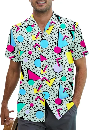 Miniatura 127 de Camisa hawaiana para hombre, con estampado floral, cómoda, con botones, casual, manga corta, ropa de playa para hombre