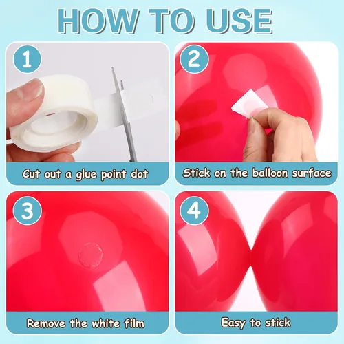 Miniatura 3 de UPINS Puntos de Pegamento, 300 Piezas Puntos Adhesivos de Pegamento para Globos de Doble Cara Removibles Puntos de Cinta Adhesiva para Globos