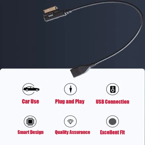 Miniatura 4 de Fydun Adaptador USB, interfaz de música USB AMI MMI AUX MP3 Cable adaptador para S4 S5 S6 4F0051510G