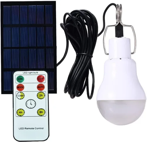 Lámpara solar con control remoto, luces LED portátiles, panel de energía solar, iluminación LED para campamento, tienda de campaña, pesca nocturna,