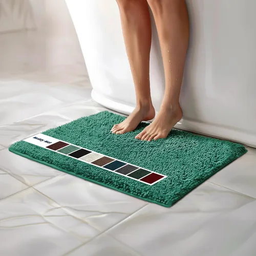 Miniatura 48 de Muddy Mat Alfombras de Baño de Chenilla de Microfibra de Secado Rápido Antideslizantes Lavables, Extra Gruesas, Suaves y Altamente Absorbentes Gris