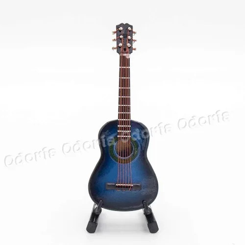 Miniatura 2 de Odoria 1/12 Guitarra Miniatura Casa de Muñecas Instrumentos Musicales Accesorios, Azul