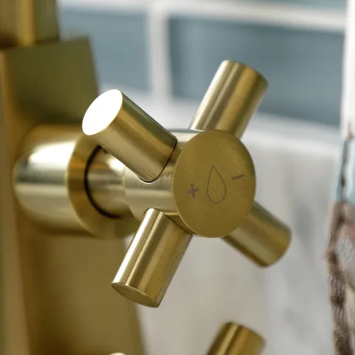 Miniatura 2 de Kingston Brass KS2297DX Constantine Grifo de baño de dos manijas de un solo orificio con Push Pop-Up, latón cepillado