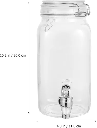 Miniatura 5 de Luxshiny Dispensador de bebidas con espita frigorífica botella de refrigerador dispensador de bebidas de vidrio con grifo dispensador de bebidas