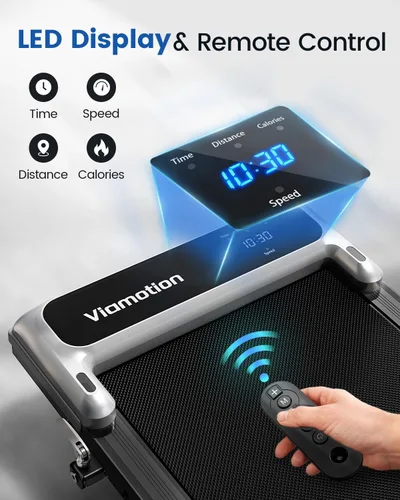 Miniatura 5 de Caminadora con barra de mango e inclinación ajustable, cintas de correr portátiles compactas para oficina en casa, 2.5 HP silenciosas