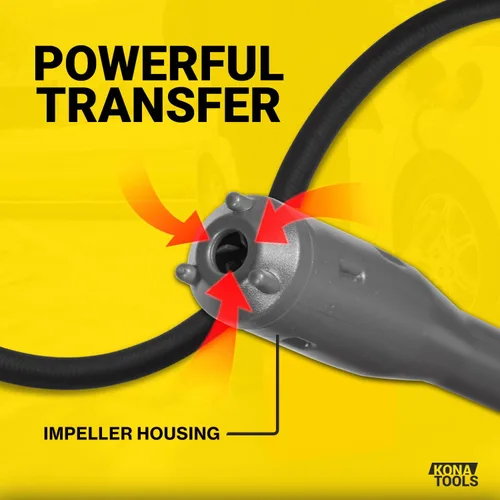 Miniatura 5 de Bomba portátil de transferencia de combustible con manguera de goma KTEP01MRUSB – Alimentada por batería y USB-C Boquilla de seguridad, manguera