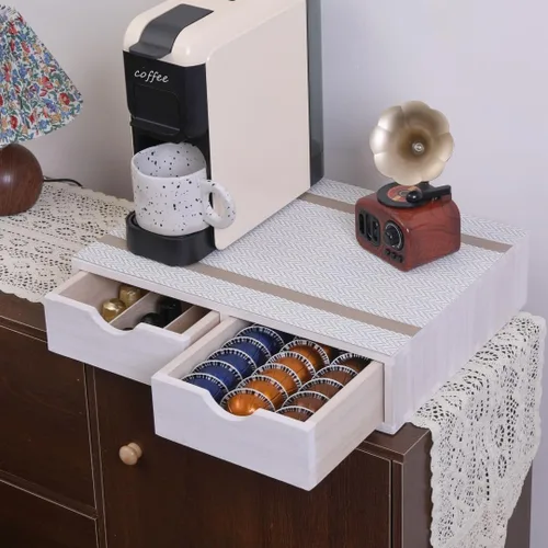 Miniatura 6 de DDYURI Organizador de almacenamiento de cocina con 2 cajones para taza K de café / soporte para cápsulas de café, cajón de organización de oficina