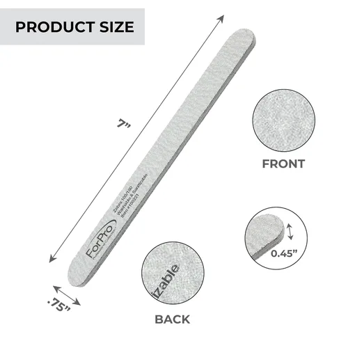 Miniatura 28 de ForPro Professional Collection ForPro Zebra Tabla de Espuma, Grano 80/80, Lima de Uñas de Manicura de Doble Cara, 7 pulgadas L x 0.75 pulgadas A