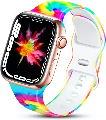 Miniatura 10 de Correa deportiva compatible con correas de Apple Watch de 1.93, 1.77, 1.73, 1.65, 1.61, 1.57, 1.49 y 1.45 pulgadas para mujeres, de silicona
