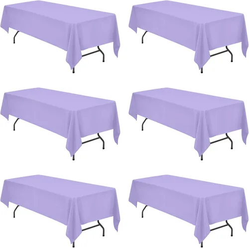 Miniatura 92 de BRILLMAX 6 Pack de Manteles Azul Marino para Mesas Rectangulares de 8 Pies 90 x 156 Pulgadas - 8 pies Mantel Rectangular a Granel de Lino