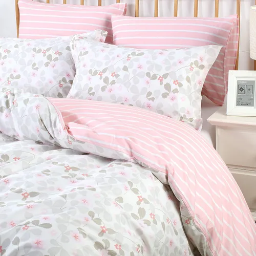 Miniatura 7 de Swanson Beddings Juego de ropa de cama de 2 piezas 100% algodón floral rosado: funda nórdica y una funda de almohada (individual)