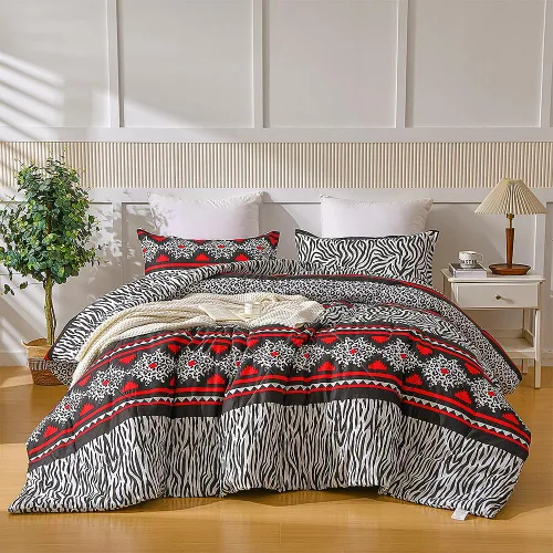 Miniatura 8 de Shatex Juego de edredón matrimonial de 3 piezas (86 x 82 pulgadas) para todas las estaciones, ultra suave, diseño bohemio occidental, edredón gris