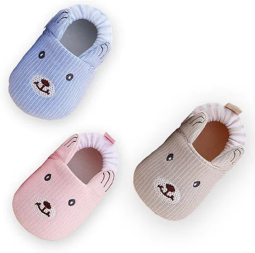 Miniatura 3 de Sekantrol Zapatos para recién nacidos, para niños y niñas, zapatos deportivos unisex con suela antideslizante suave, pantuflas ajustables de dibujos