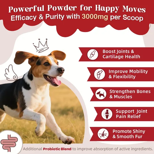 Miniatura 3 de Glucosamina para perros - Suplemento articular para perros - Glucosamina condroitina, MSM, Omega-3, colágeno, alivio del dolor de cadera