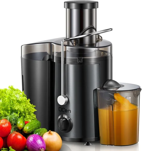 Miniatura 20 de Máquina exprimidora, extractor centrífugo de 800 W con boca ancha de 3 pulgadas, canal de alimentación para frutas y verduras, fácil de limpiar
