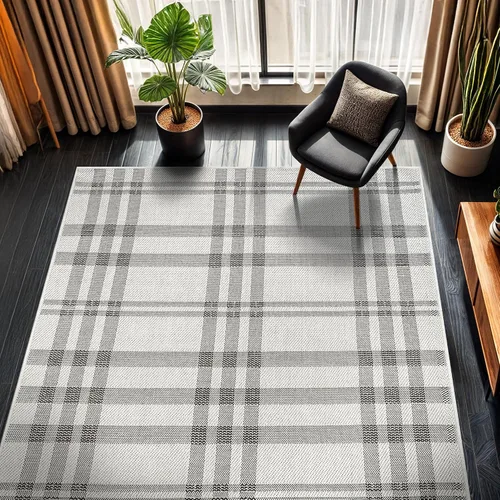 Miniatura 11 de CAMILSON Easy Alfombra de yute, 2 x 3 pulgadas, interiores y exteriores, fibra gris oscuro, para sala de estar, patio y cocina, diseño tejido