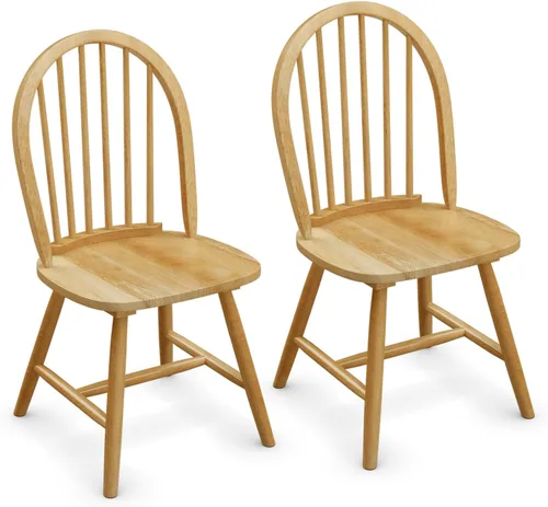 Miniatura 13 de POWERSTONE Juego de 6 sillas de comedor, sillas Windsor de madera con respaldo de husillo, silla de comedor de granja, silla de cocina, color blanco
